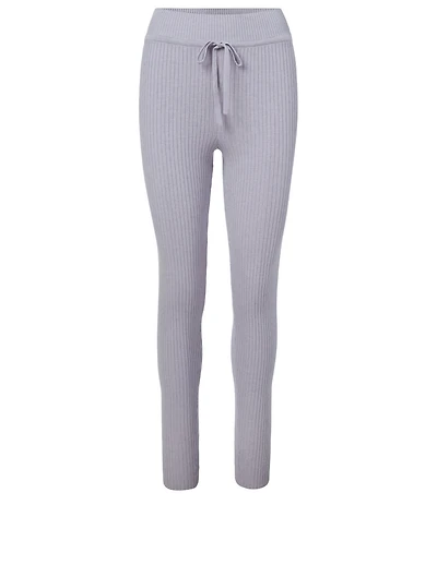 Silk-Blend Rib Knit Legging