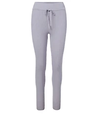 Silk-Blend Rib Knit Legging