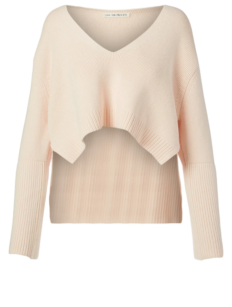 High-Low V-Neck Sweater