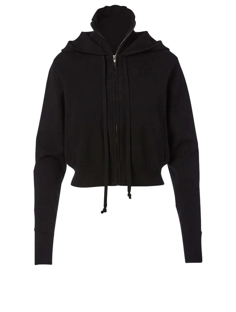 Crop Knit Zip Hoodie
