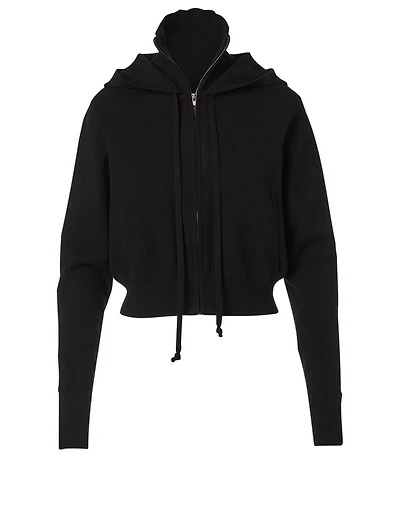 Crop Knit Zip Hoodie