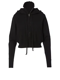 Crop Knit Zip Hoodie