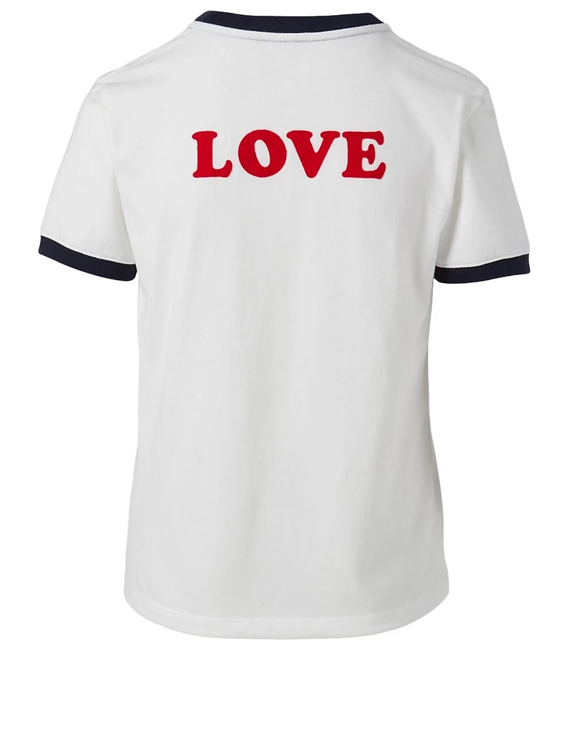 Flocked Love Ringer T-Shirt