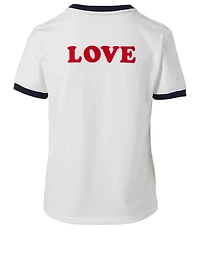 Flocked Love Ringer T-Shirt