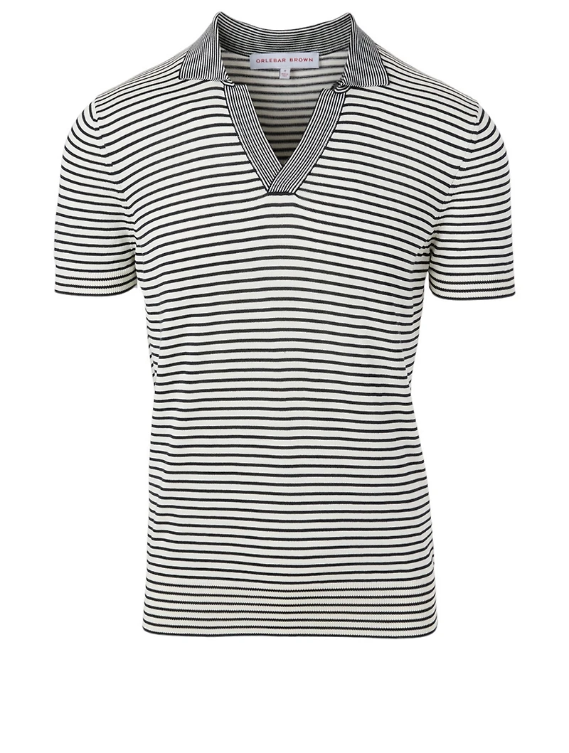 Horton Silk And Cotton Polo Stripe Print