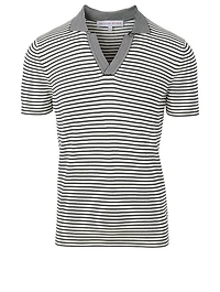 Horton Silk And Cotton Polo Stripe Print