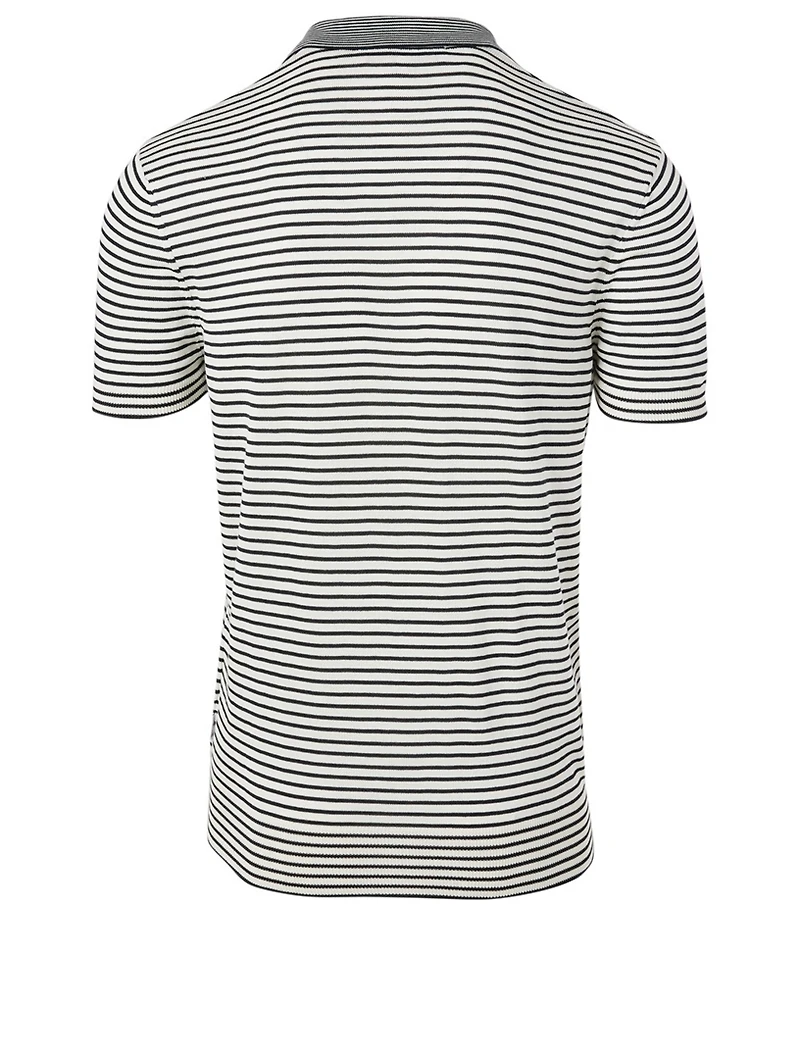 Horton Silk And Cotton Polo Stripe Print