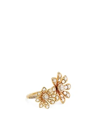 Aster 18K Gold Double Blossom Ring With Diamonds