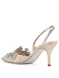 Veneziana 75 Crystal Lace Slingback Pumps