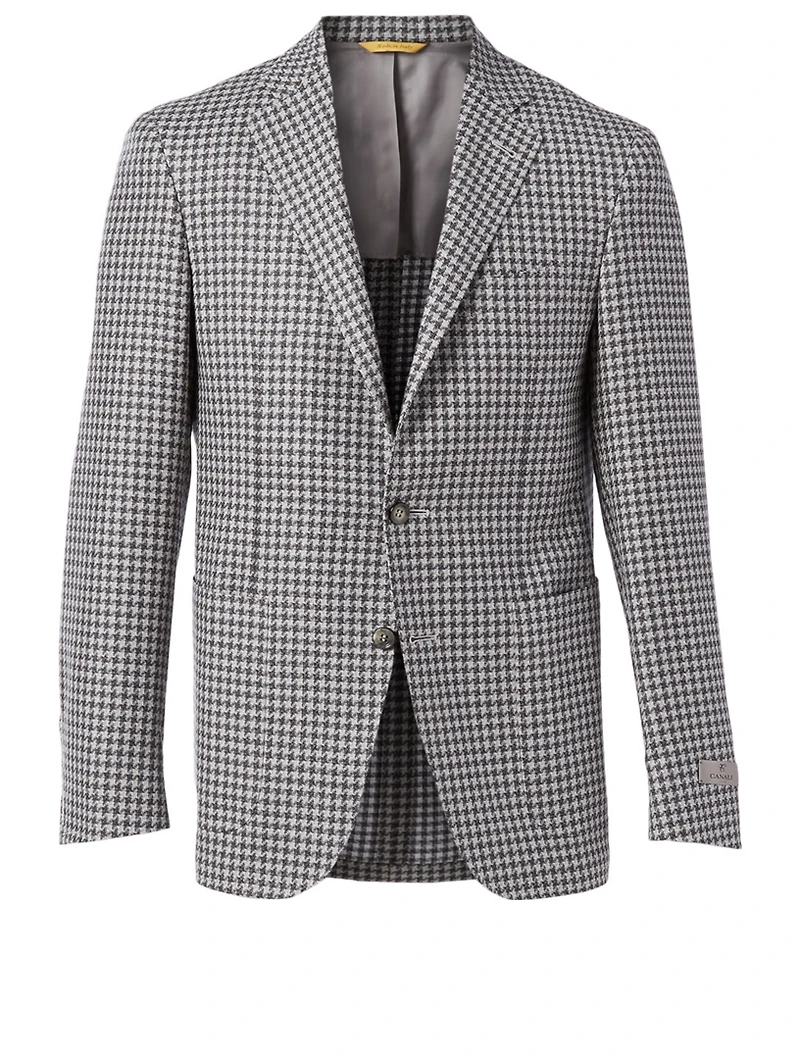 Wool Jacket Houndstooth Print