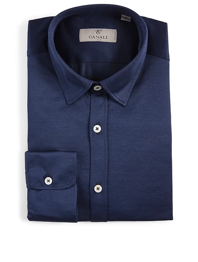 Cotton Shirt Herringbone Print