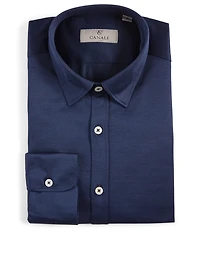 Cotton Shirt Herringbone Print