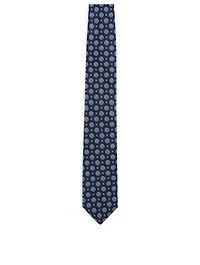Silk Tie In Medallion Print