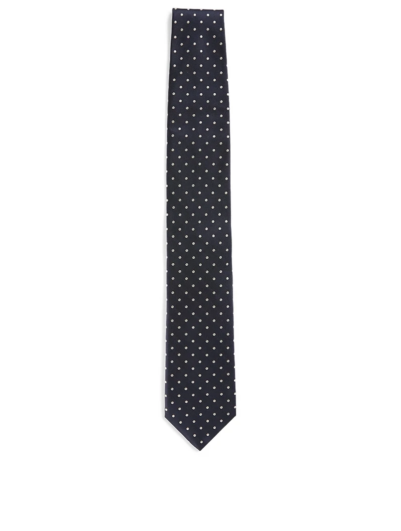 Silk Tie In Polka Dot Print