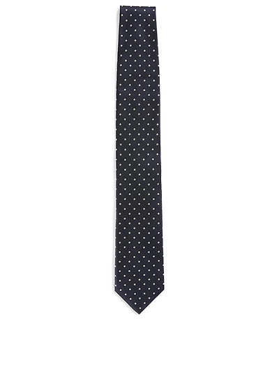 Silk Tie In Polka Dot Print