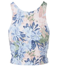 Back At You Cropped Tank Top Floral Bouquet Print