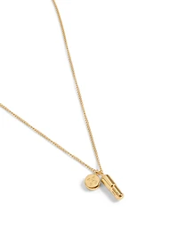 Gold-Tone Silver Pill Charm Necklace