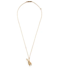 Gold-Tone Silver Inflatable Bunny Necklace