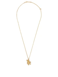 Gold-Tone Silver Inflatable Teddy Bear Necklace