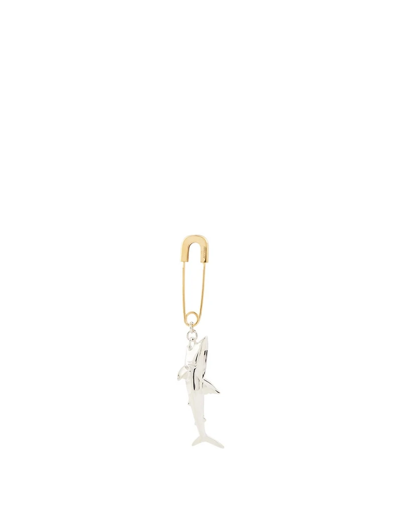 Two-Tone Silver Shark Earring
