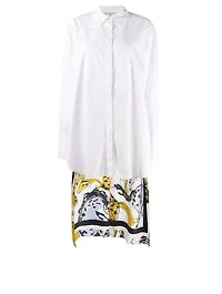 Cotton Shirt With Printed Long Back