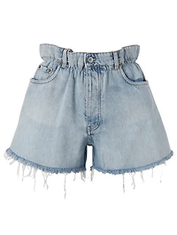 Paperbag High-Waisted Jean Shorts