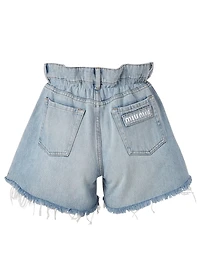 Paperbag High-Waisted Jean Shorts