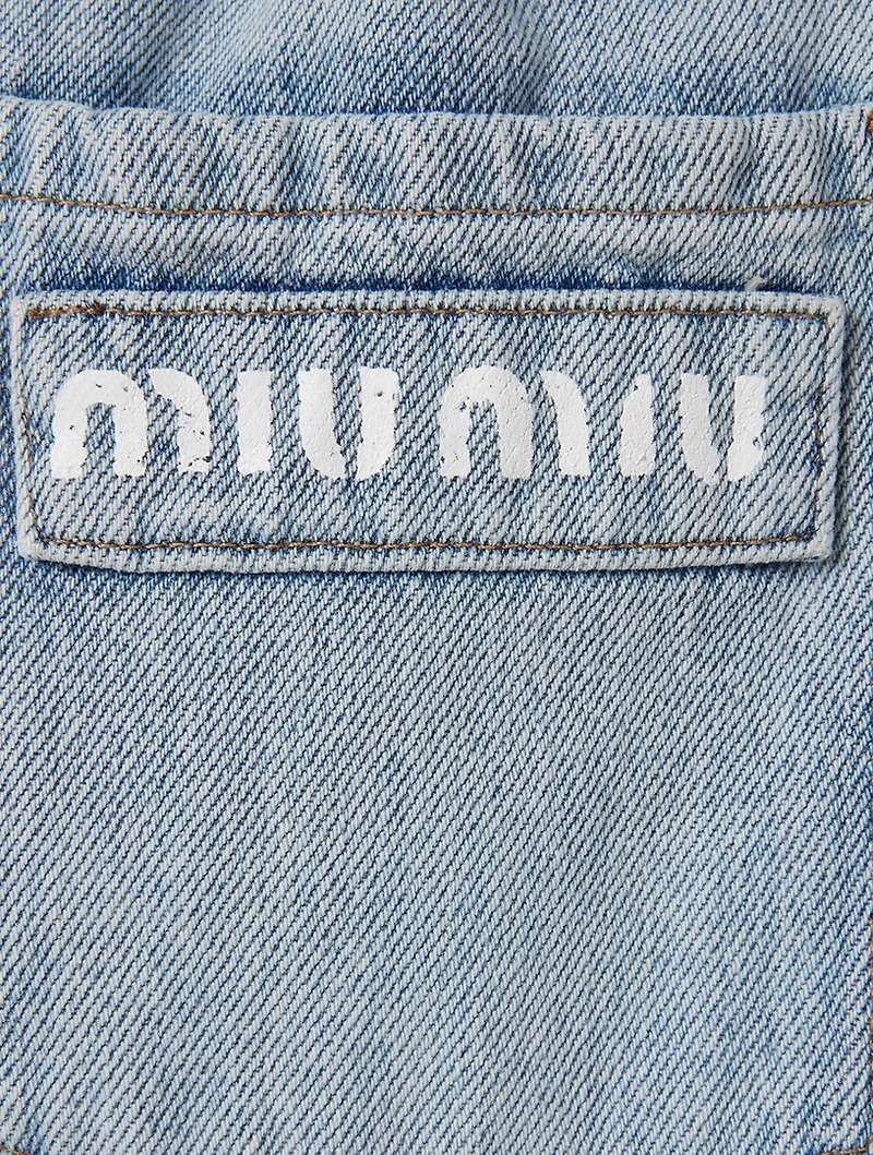 Paperbag High-Waisted Jean Shorts