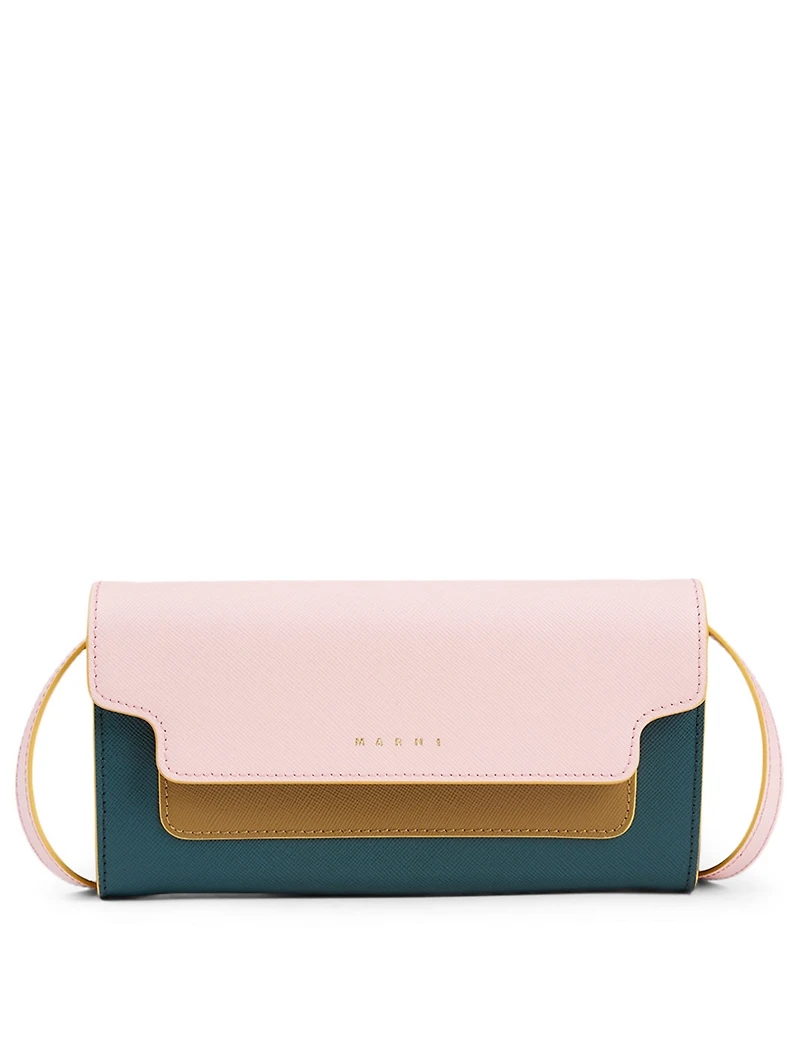Trunk Chain Colourblock Leather Wallet Bag