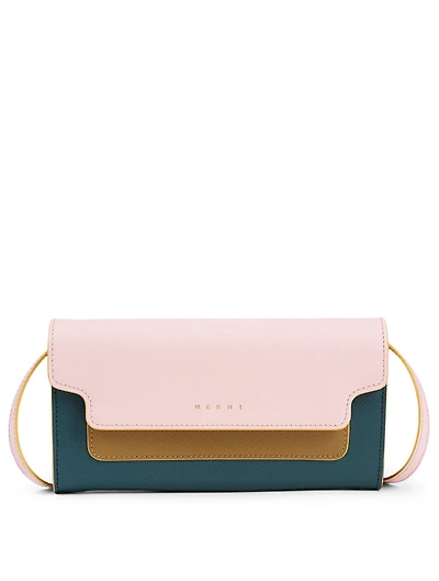 Trunk Chain Colourblock Leather Wallet Bag
