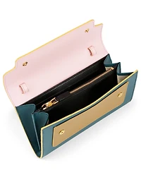 Trunk Chain Colourblock Leather Wallet Bag