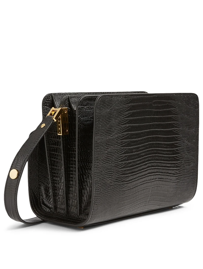 Trunk Reverse Leather Shoulder Bag