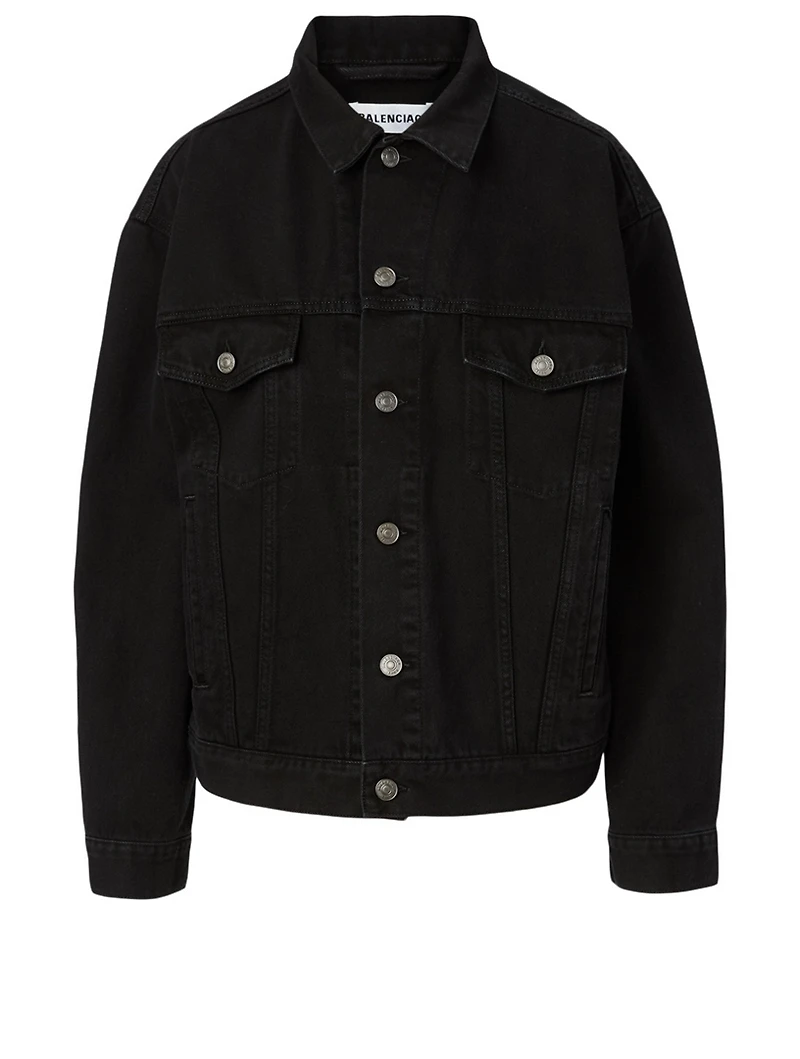 Denim Jacket With Embellished Logo