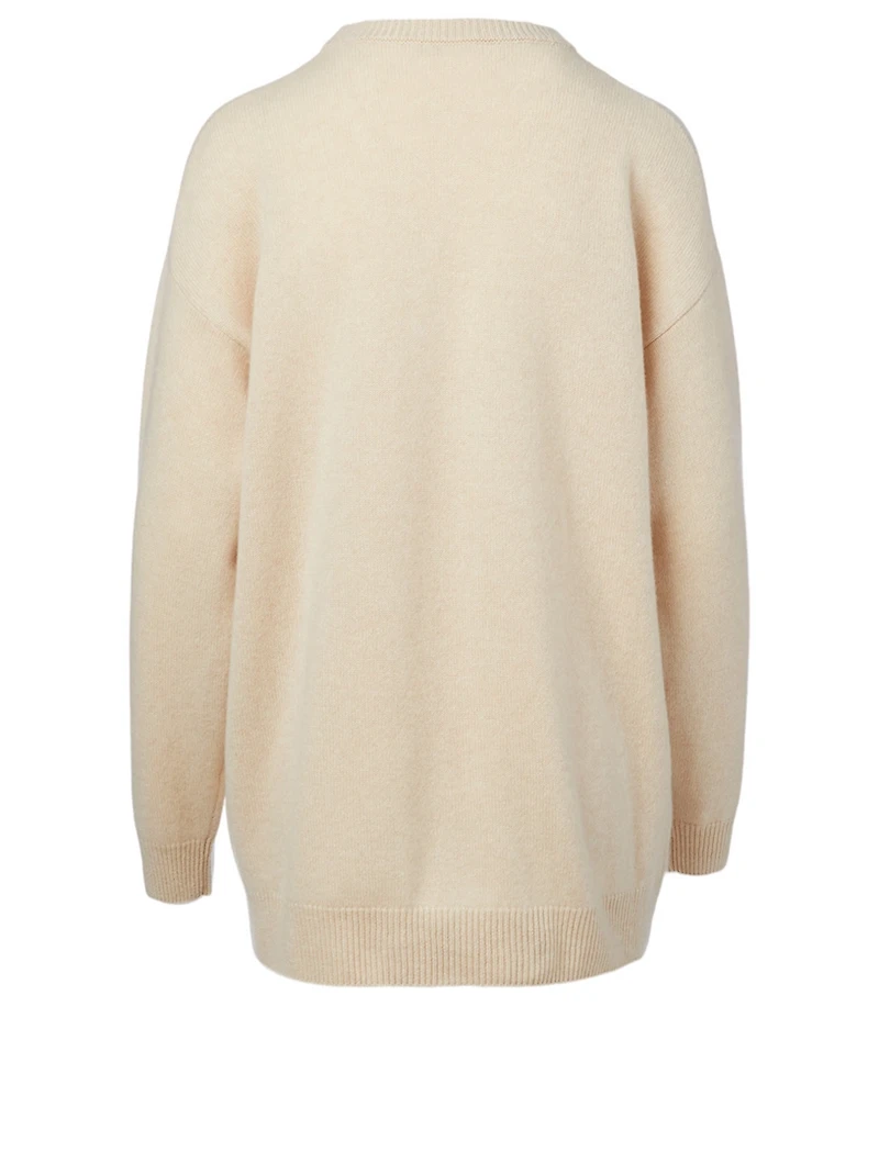 Cashmere Sweater With Embroidered Logo
