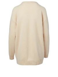 Cashmere Sweater With Embroidered Logo