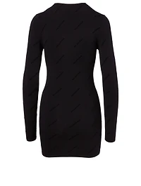 Long-Sleeve Top Tonal Logo Print