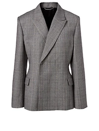 Wool Blazer Check Print