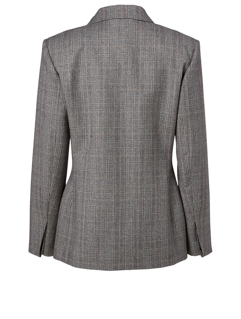 Wool Blazer Check Print