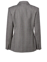 Wool Blazer Check Print