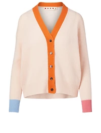 Cashmere Cardigan With Contrast Cuffs