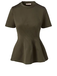 T-Shirt With Wavy Seamwork