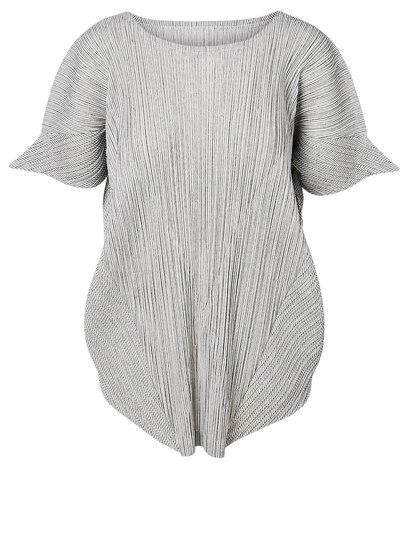 Pleated Short-Sleeve Top