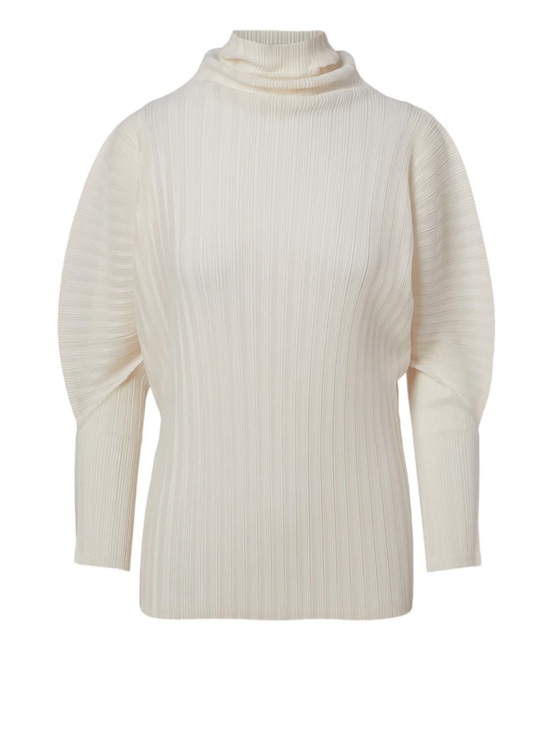 December Pleated Turtleneck Top
