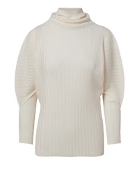 December Pleated Turtleneck Top