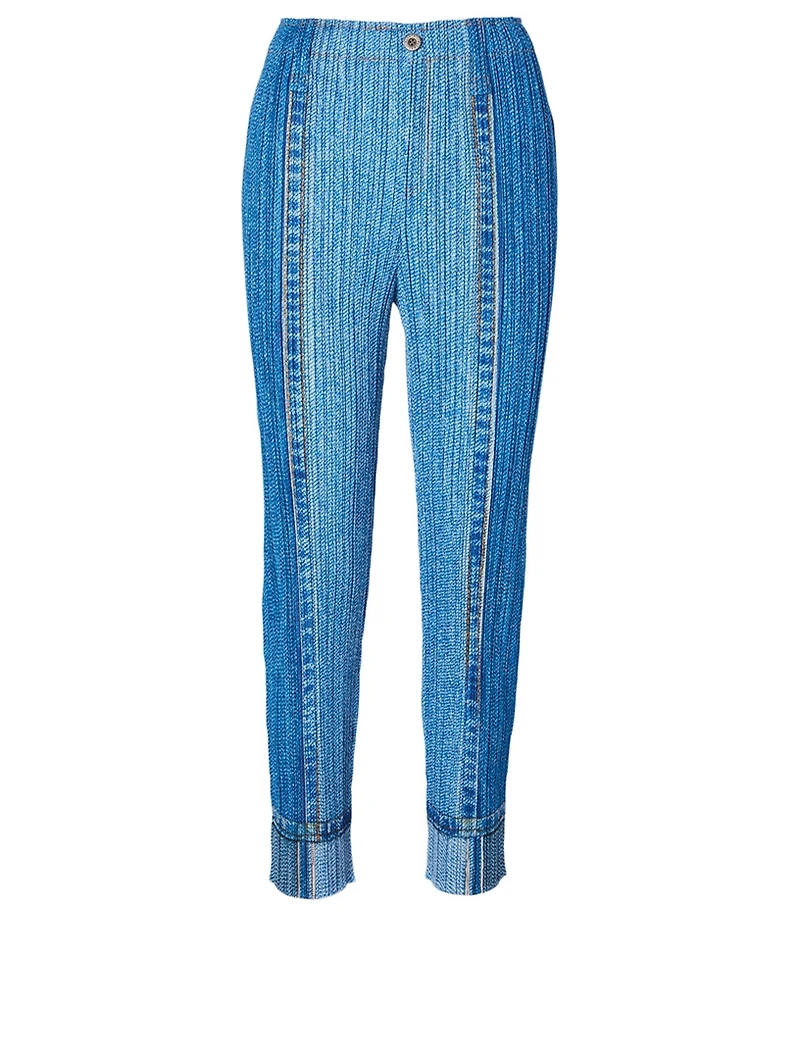 Two Tone Pants Denim Print