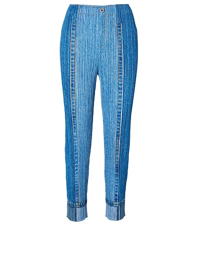 Two Tone Pants Denim Print