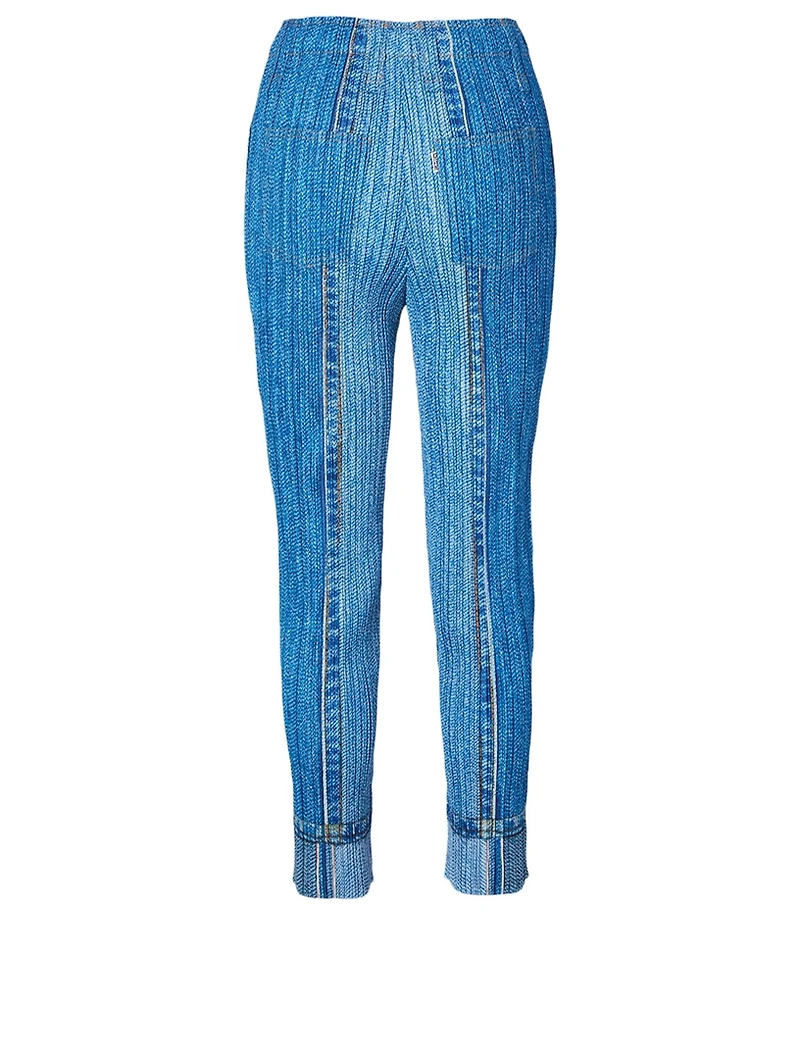 Two Tone Pants Denim Print