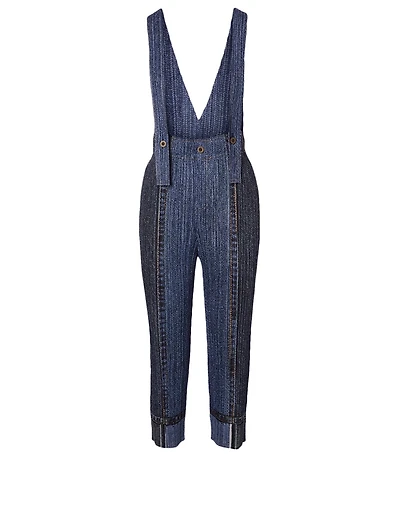 Two Tone Jumpsuit Denim Print