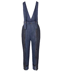 Two Tone Jumpsuit Denim Print