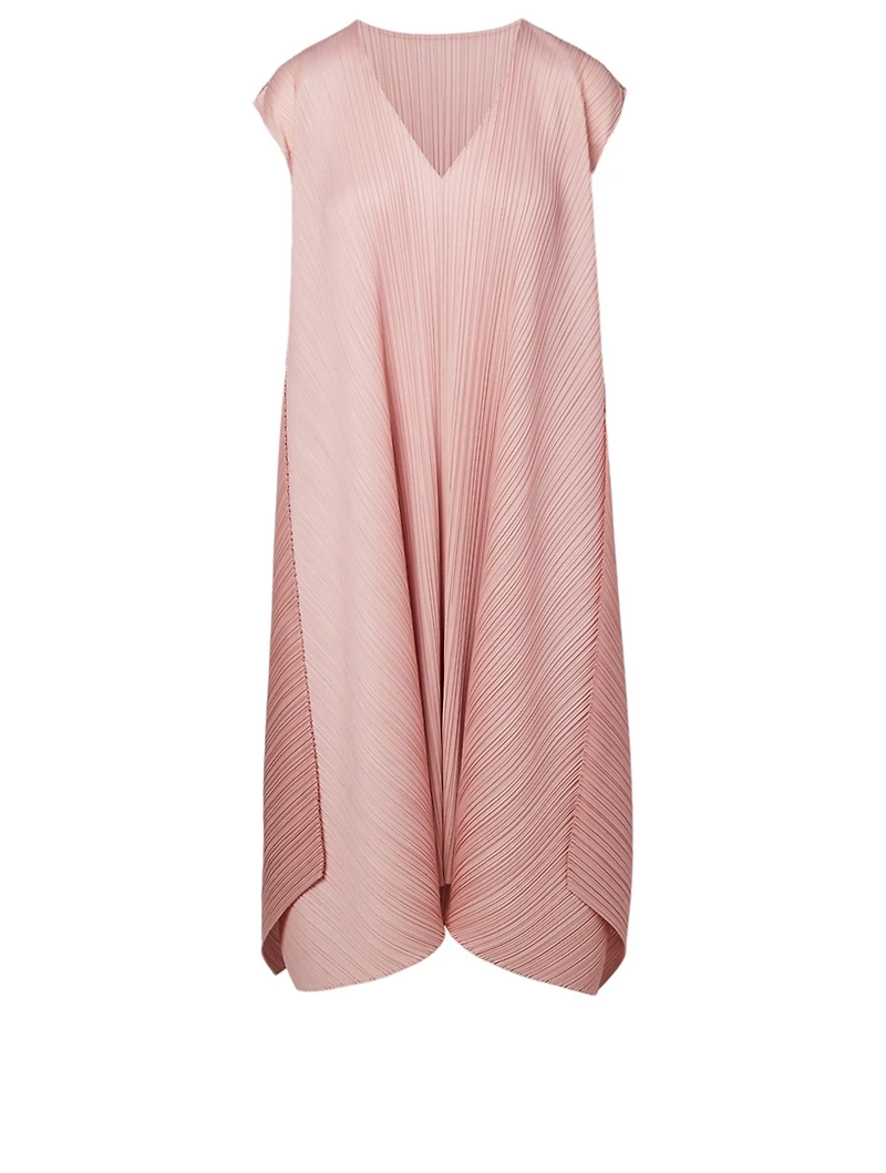 Overlapped V-Neck Midi Dress
